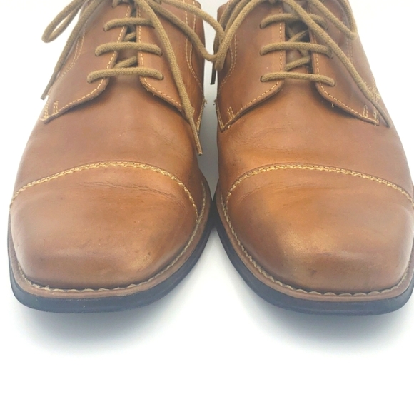 SANDRO MOSCOLONI Tan Leather Derby Dress Shoe - Picture 5 of 10